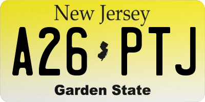 NJ license plate A26PTJ