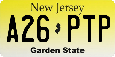NJ license plate A26PTP