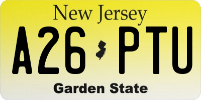 NJ license plate A26PTU