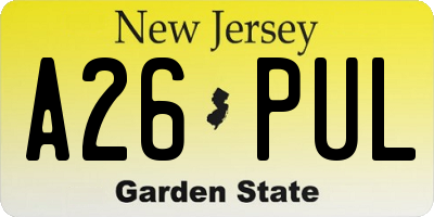 NJ license plate A26PUL