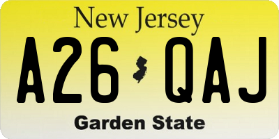 NJ license plate A26QAJ