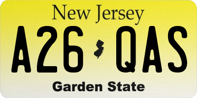 NJ license plate A26QAS