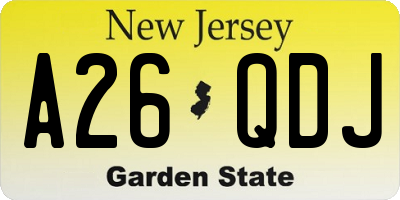 NJ license plate A26QDJ