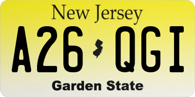 NJ license plate A26QGI