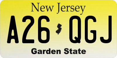 NJ license plate A26QGJ