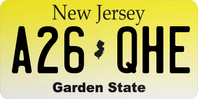 NJ license plate A26QHE