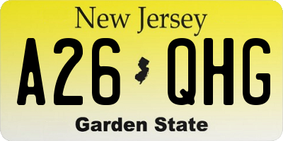 NJ license plate A26QHG