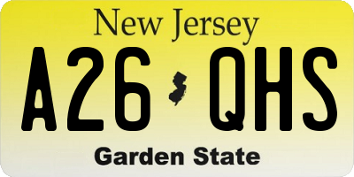 NJ license plate A26QHS