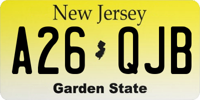 NJ license plate A26QJB