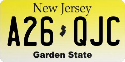 NJ license plate A26QJC