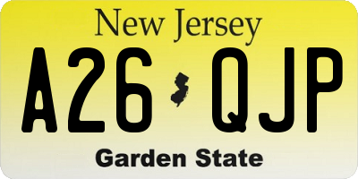 NJ license plate A26QJP