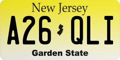 NJ license plate A26QLI