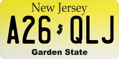 NJ license plate A26QLJ