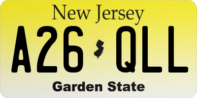 NJ license plate A26QLL