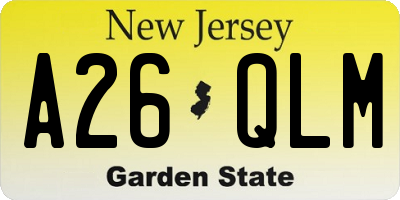 NJ license plate A26QLM