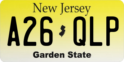 NJ license plate A26QLP