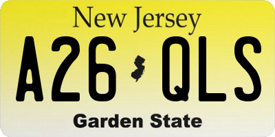 NJ license plate A26QLS