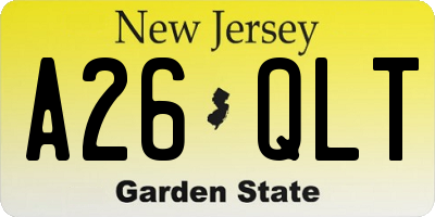 NJ license plate A26QLT