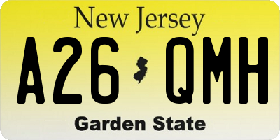 NJ license plate A26QMH