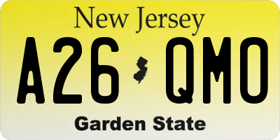 NJ license plate A26QMO