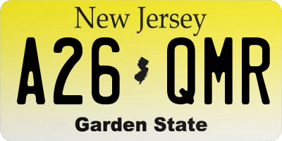 NJ license plate A26QMR