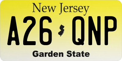 NJ license plate A26QNP