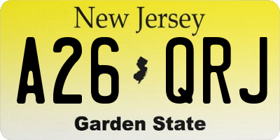 NJ license plate A26QRJ