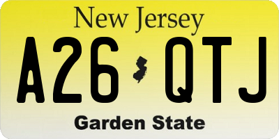 NJ license plate A26QTJ