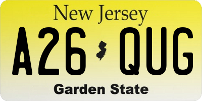 NJ license plate A26QUG