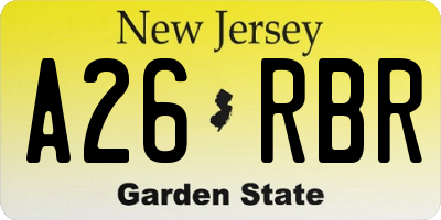 NJ license plate A26RBR
