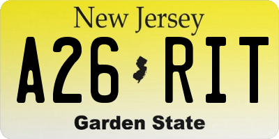 NJ license plate A26RIT
