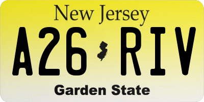 NJ license plate A26RIV