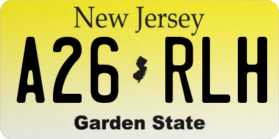 NJ license plate A26RLH