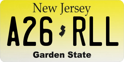 NJ license plate A26RLL
