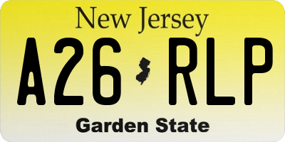 NJ license plate A26RLP