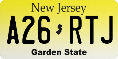 NJ license plate A26RTJ