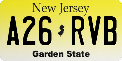 NJ license plate A26RVB