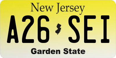 NJ license plate A26SEI