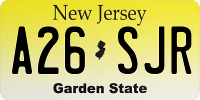 NJ license plate A26SJR