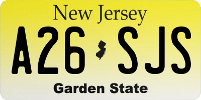 NJ license plate A26SJS