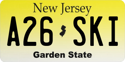 NJ license plate A26SKI
