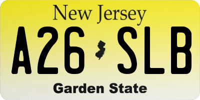 NJ license plate A26SLB