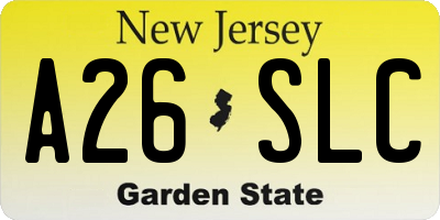 NJ license plate A26SLC