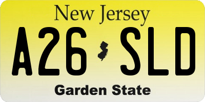 NJ license plate A26SLD