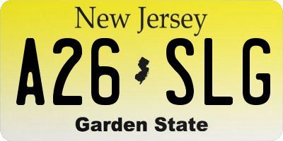 NJ license plate A26SLG