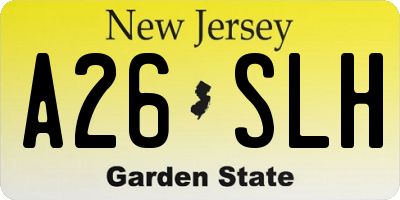 NJ license plate A26SLH