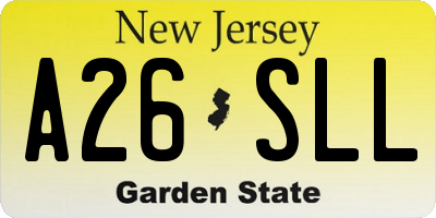NJ license plate A26SLL