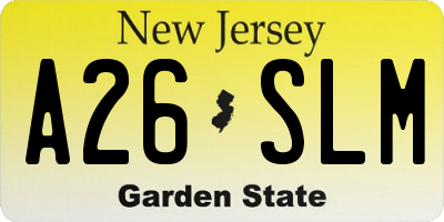 NJ license plate A26SLM