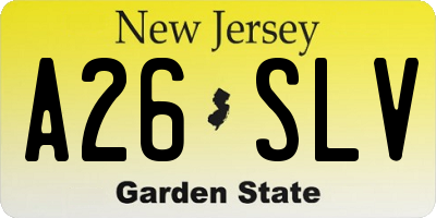 NJ license plate A26SLV