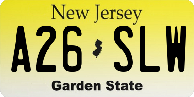 NJ license plate A26SLW